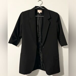 Elizabeth and James Classic Black Tailored Blazer, Size 2